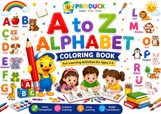 A to Z Alphabets Coloring Book 3 to 5 age