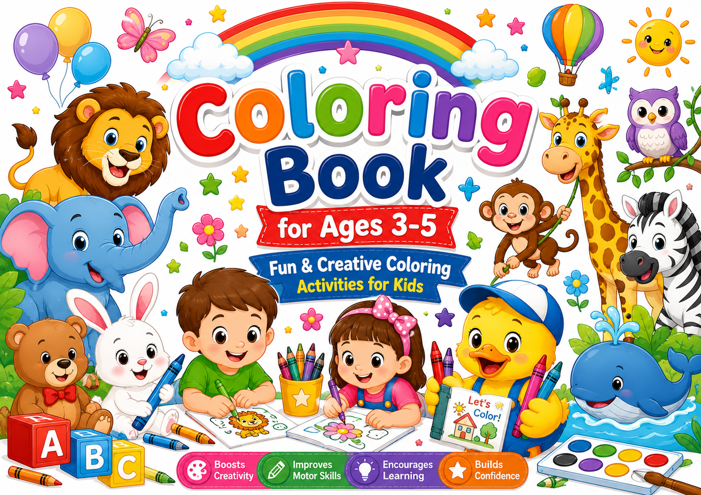 Coloring Book for Kids Ages 3-5 | Printable PDF