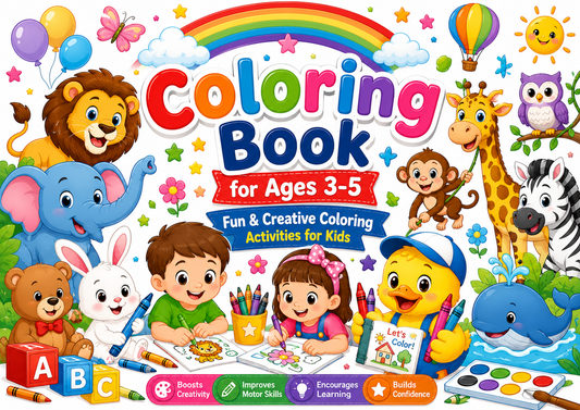 Coloring Book for Kids Ages 3-5 | Printable PDF